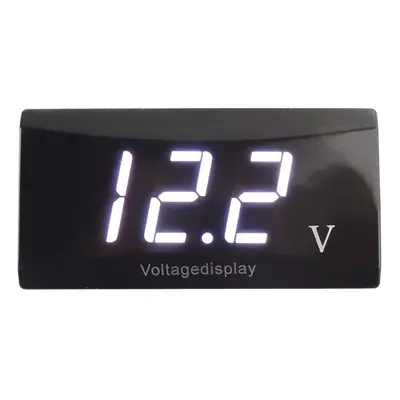 (White) Digital LED Display Panel Meter Voltmeter Car Motorcycle Voltage Gauge for Vehicle 12V