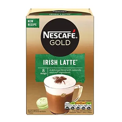 Nescafe Gold Irish Latte Instant Coffee Sachets (Pack of 6, Total Sachets)