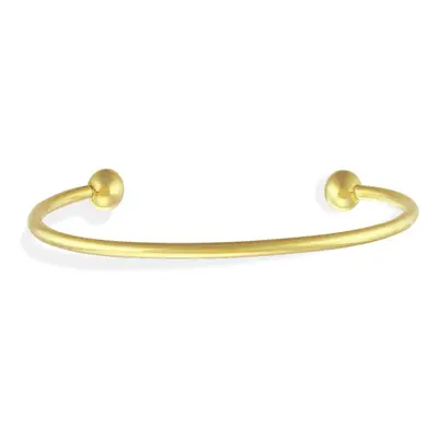 Jewelco London Ladies 9ct Yellow Gold Solid Wire Torque Bead Bangle Bracelet 3mm - BNNR02941