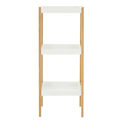 Premier Housewares Nostra Three Tiers White / Natural Shelf Unit