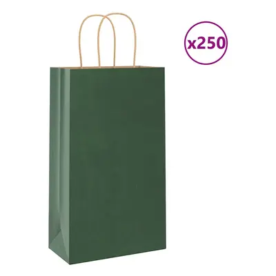 (green, x x cm) vidaXL Paper Bags pcs with Handles Brown 21x11x36 cm Paper Grocery Bag