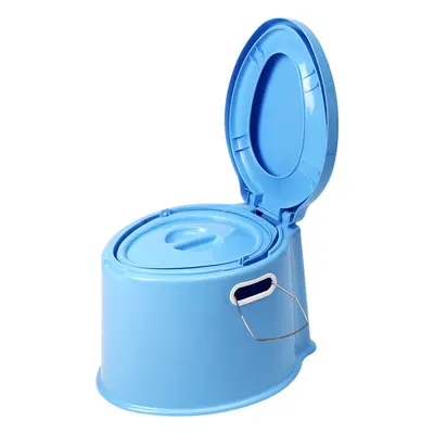 (Blue) Portable Travel Toilet Compact Potty Bucket Seats Waste Tank Lightweight Outdoor Indoor T