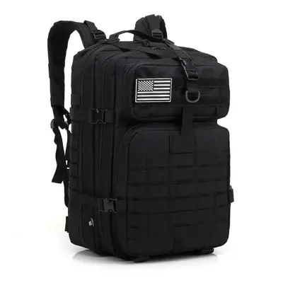 (Black) 50L Large Capacity Man Army Tactical Backpacks Military Assault Bags Outdoor 3P EDC Moll