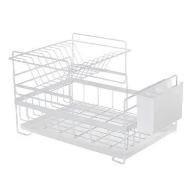 (White) Metal Multi Layer Dish Rack Drainer Drying Dish Tray Holder Kitchen Organizer Home Kitch