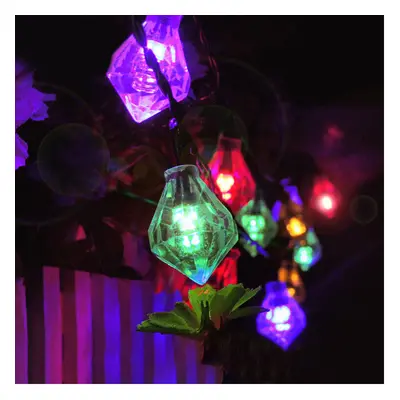 (Colorful) Gardening 6M 30LED Solar Panel Light Diamond Holiday Christmas Wedding Decoration