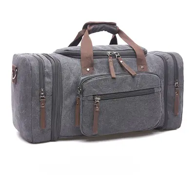 (Grey) Durable Multifunction Handbag Men Canvas Sport Bag Training Gym Bag Women Fitness Bags Ou