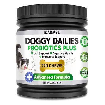 Doggy Dailies Probiotics for Dogs - Canine Supplements for Digestive and Immunity Support - Skin