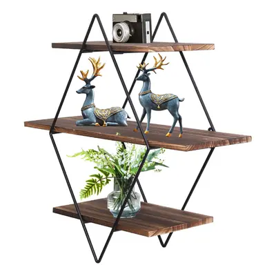 ustic Floating Shelves Wood, Diamond Wall Mounted Shelves