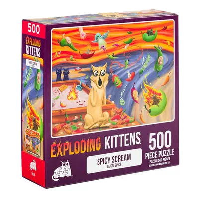 Exploding Kittens Piece Jigsaw Puzzle - Spicy Scream Jigsaw Puzzles for Adults Cat Puzzle Art Pu