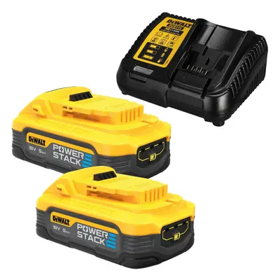 DeWalt DCBP518H2-XJ 18v 5.0ah Compact Powerstack Battery Packs + DCB115 Charger