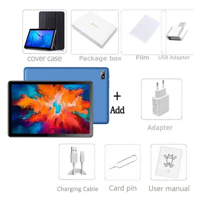 (Standard add cove case, Blue) BDF G15 10.1&apos; 8GB+128GB Android12 Tablet PC Computer 3G/4G L