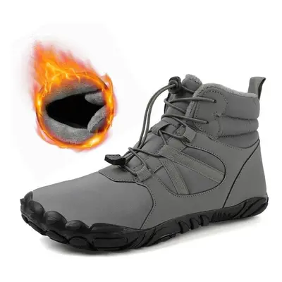 (gray, 47) Winter Trekking Snow Boots Warm Fur Lined Snow Boots Barefoot Boots Outdoor Water Res