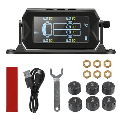 Tire Pressure Monitoring System With External Sensors Car Rv Truck Tpms Wireless Solar Digital L