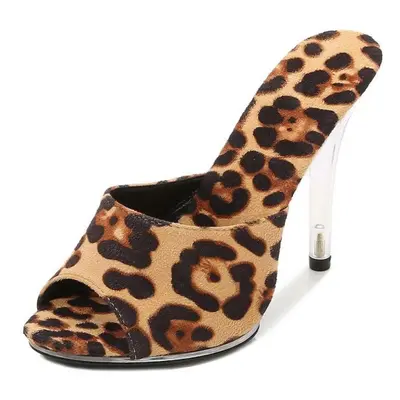 (leopard, 36) Women's Sexy Heels Sandals 11cm High Fashion Heels Girls Shoe Slipper Summer Sanda