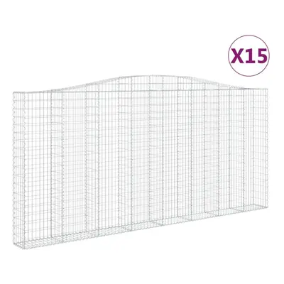 (400 x x 180/200 cm/ pcs) vidaXL Arched Gabion Basket Stone Basket Gabion Retaining Wall Galvani