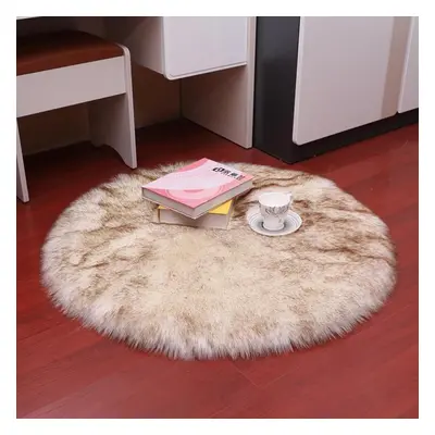 (brown, 90cm) Shaggy Round Imitation Australian Wool Carpet, Home Decorative Carpet, Floor Mat, 