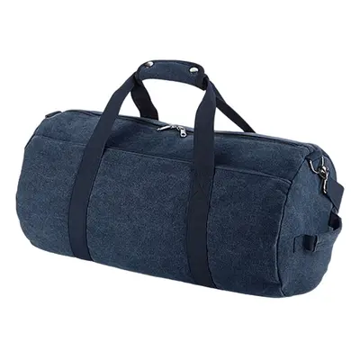 (One Size, Vintage Oxford Navy) Bagbase Barrel Canvas Duffle Bag