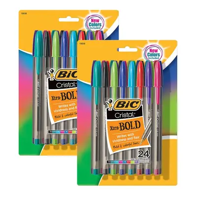 Cristal? Xtra Bold Fashion Ballpoint Pen Medium Point (1.6mm) Assorted Colors Per Pack Packs