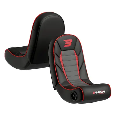 BraZen Sabre 2.0 Bluetooth Floor Rocker Speaker Gaming Chair, Red