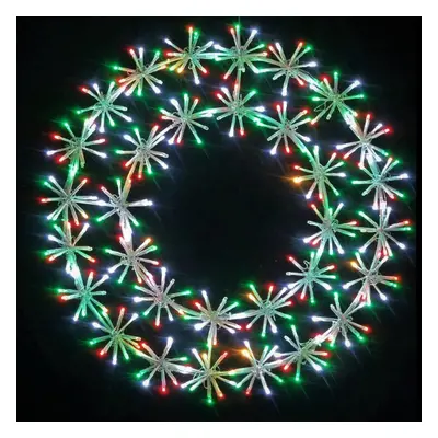 (Multicolour, Wreath) Christmas Lights Silhouette Twinkling Starburst Hanging Outdoor