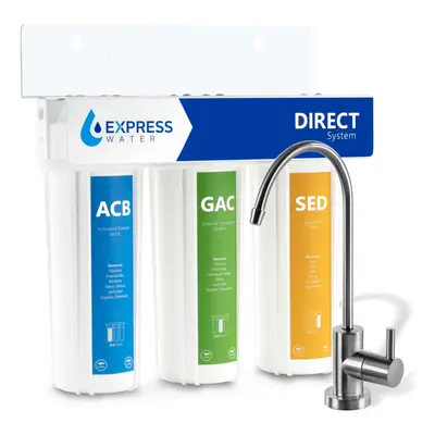 Express Water Direct Water Filtration System Stage Direct Water Filter System with Chrome Faucet