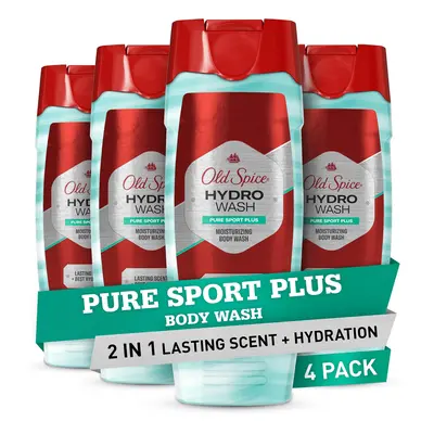 Old Spice Hydro Body Wash for Men Pure Sport Plus Scent Hardest Working Collection 16.0 oz Pack 