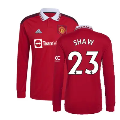 (S) Man Utd Long Sleeve Home Shirt (SHAW 23)