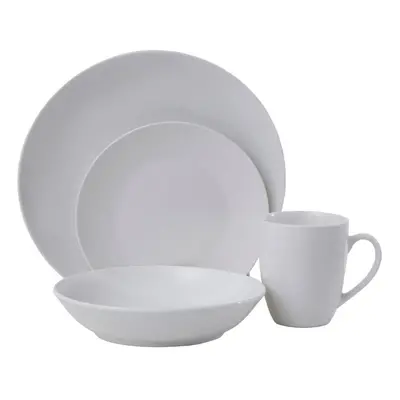 16Pc White Porcelain Dinner Set