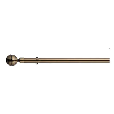 (400 cm, Antique Brass (Ribbed Ball Finial)) Lister Cartwright 28mm Antique Brass Fixed Metal Cu