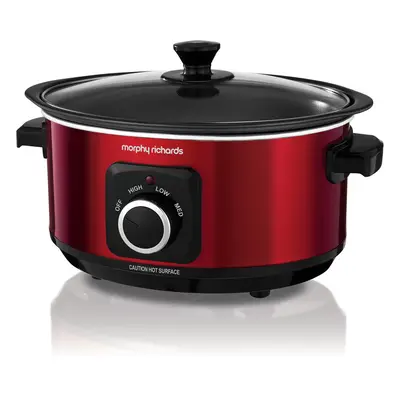 Morphy Richards Slow Cooker Sear and Stew 3.5L Red Slowcooker