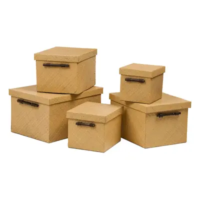 Premier Housewares Pandanus Natural/Bamboo Storage Boxes