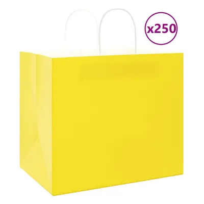 (yellow, x x cm) vidaXL Paper Bags pcs with Handles Brown 21x11x36 cm Paper Grocery Bag