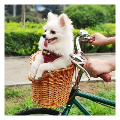 Bicycle Basket D-Shaped Vintage Rattan Bicycle Baskets Road Bike Baskets Mountain Bike Scooter B