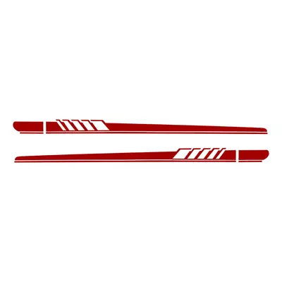 (Red) 2PCS Car Side Stickers Body Decals Sticker Long Stripes For Mercedes Benz C Racing