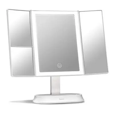 Fancii Large Makeup Mirror with Natural LED Lights, Lighted Trifold Vanity Mirror with 5x & 7x M