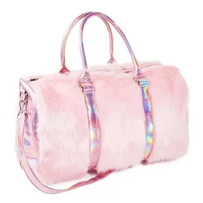 Pink Fur Duffle Bag