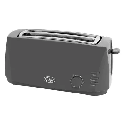 (Grey) Slice Toaster (Black) - Extra wide and long slots for toasting slices of bread and bagels