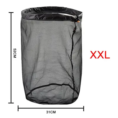 (XXL) Mesh Storage Bag Lightly Organize Sack Camping Hiking Compression Bags Travel Accessories 