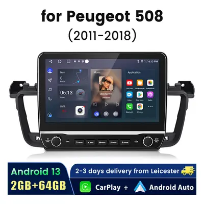 For Peugeot 2011-2018 Carplay Android13 Car Radio GPS Sat Nav 64GB