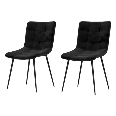 (Black, 2) Richton Velvet Dining Chair Set Kitchen Home Room