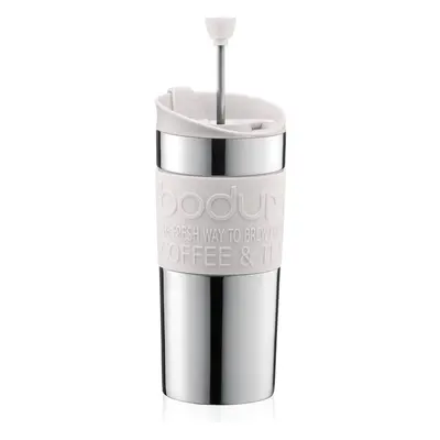 BODUM Travel French Press Coffee Maker, Vacuum, Small, 0.35 - Off-White