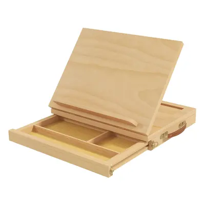 Vinsetto Wooden Table Easel Box with Storage Portable Folding Artist Easel