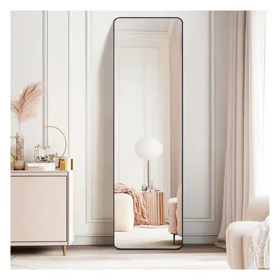 (Black 160*50cm) Long Mirror Wall Mounted Full Length Framed