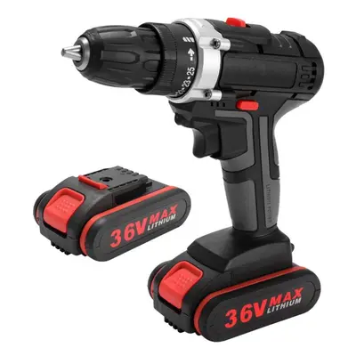 (EU 2pcs battery) 36v Multifunctional Electric Impact Cordless Drill High-power Lithium Battery 