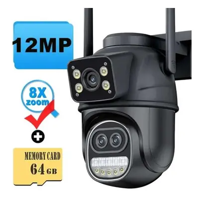 (12MP 6K Add 64G) 12mp 6k Wifi Camera With 8x Zoom And Auto Tracking