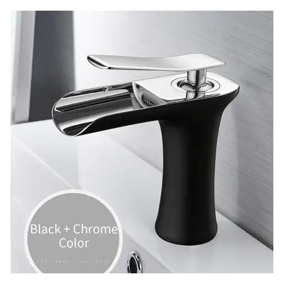 (black,silver) Basin Faucets Waterfall Bathroom Faucet Single Handle Basin Mixer Tap Bath Antiqu