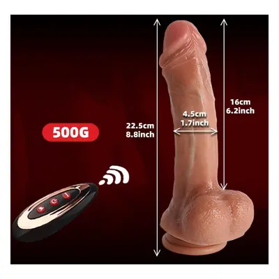 (brown) Wireless Vibrator Telescopic Dildos For Women Big Dildo Vibrating Heating Skin Feeling D