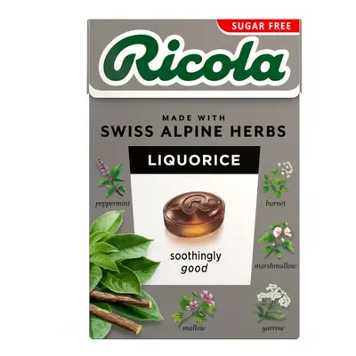 Ricola Liquorice Sugar Free Swiss Herbal Sweets, Herb Drops, Sweet Box 45g - Pack of Boxes