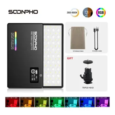 (black) Soonpho P10 Led Rgb Video Light Professional Cri Photographic Lighting 2500k-8500k Bi Co