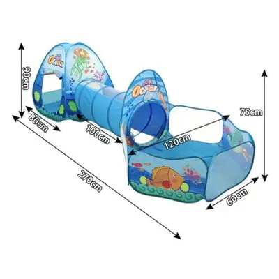 (blue, A) In Baby Tent Playpen With Tunnel Children Ball Pool Large Portable Kids Tent Ball Pit 